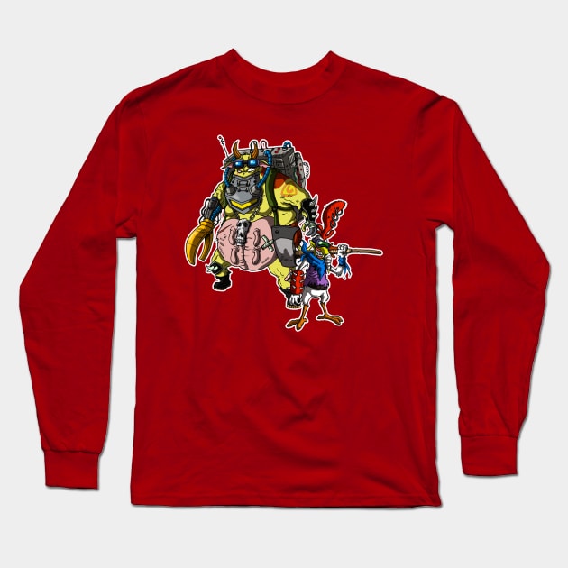 cow and chicken postapocalypse Long Sleeve T-Shirt by mauchofett